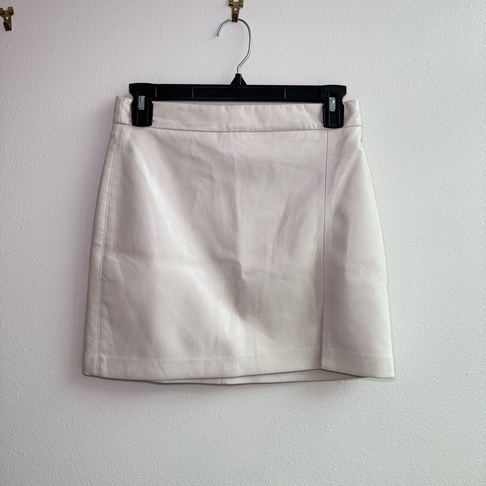 Aritzia Wilfred Patio skirt - Women's Cream Faux Leather Mini Skirt